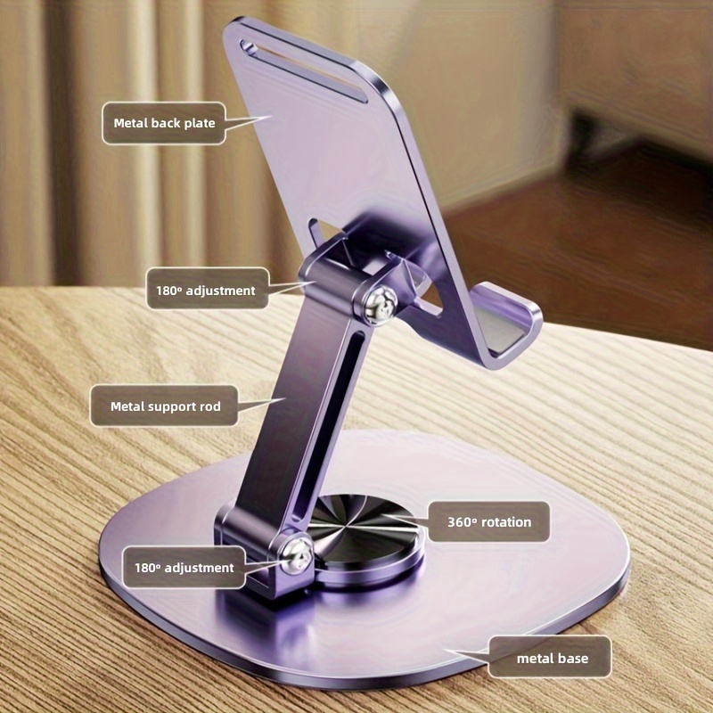 Desk Setup Essentials - 360 ° حامل هاتف معدني، قابل