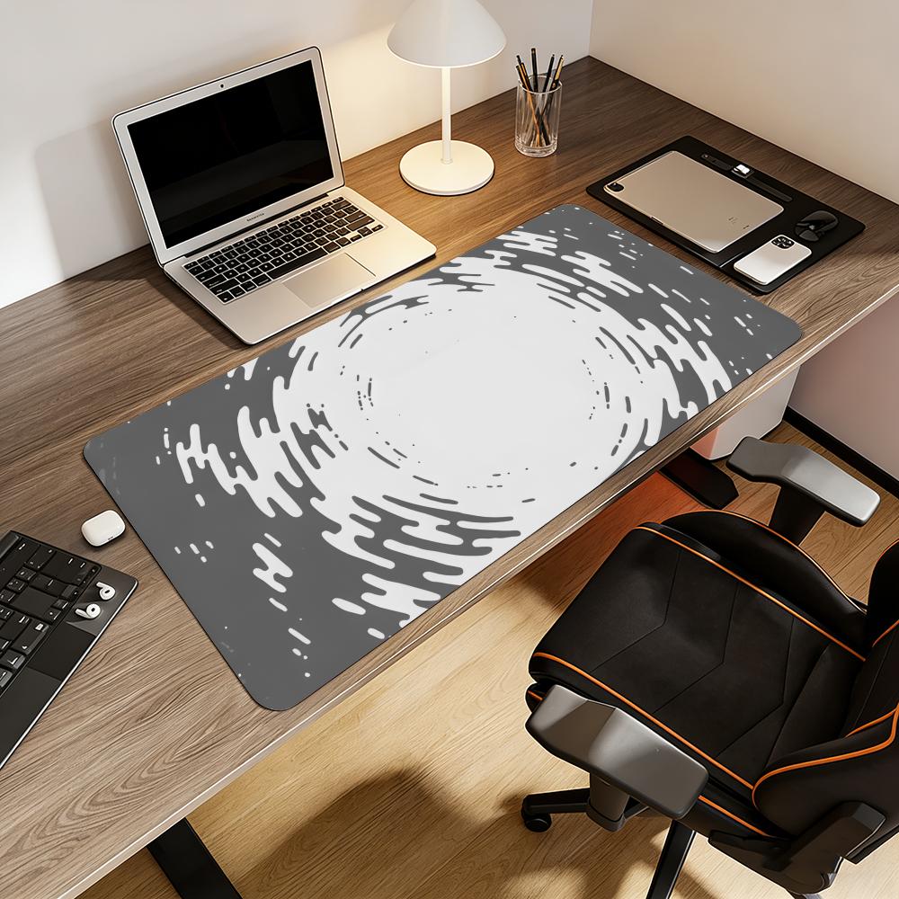 Desk Setup Grey - سجادة ماوس كبيرة بتصميم دائري مموج