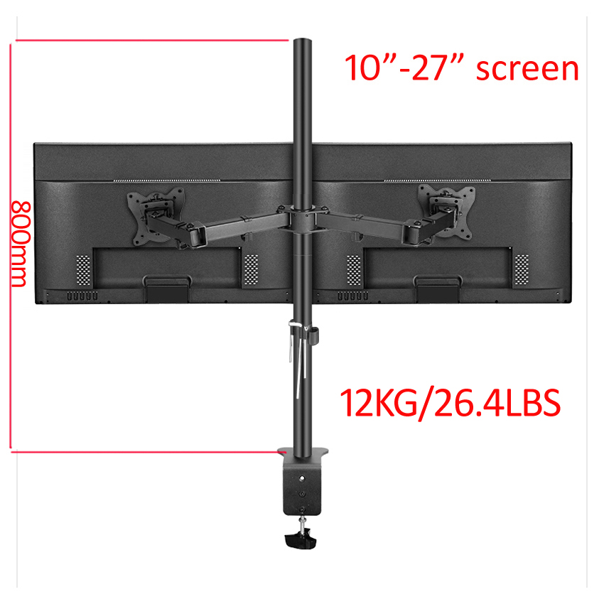 Dual Monitor Desk Setup - T902-280 حامل شاشة مزدوج قابل للدوران