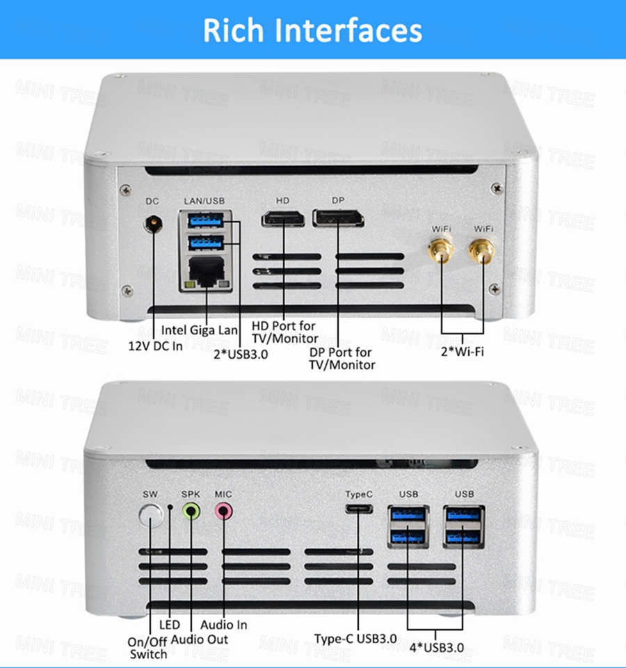 Intel Cpu Core I5 - كمبيوتر مكتبي صغير Win11 Mini PC