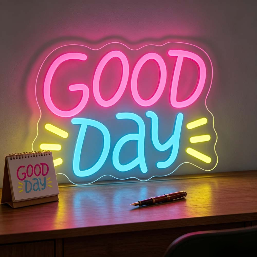 Desk Setup Aesthetic - لافتة نيون LED ملونة بتدرج ألوان