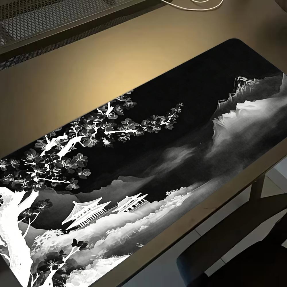 Desk Setup Grey - لوحة ماوس كبيرة رمادية اللون بتصميم