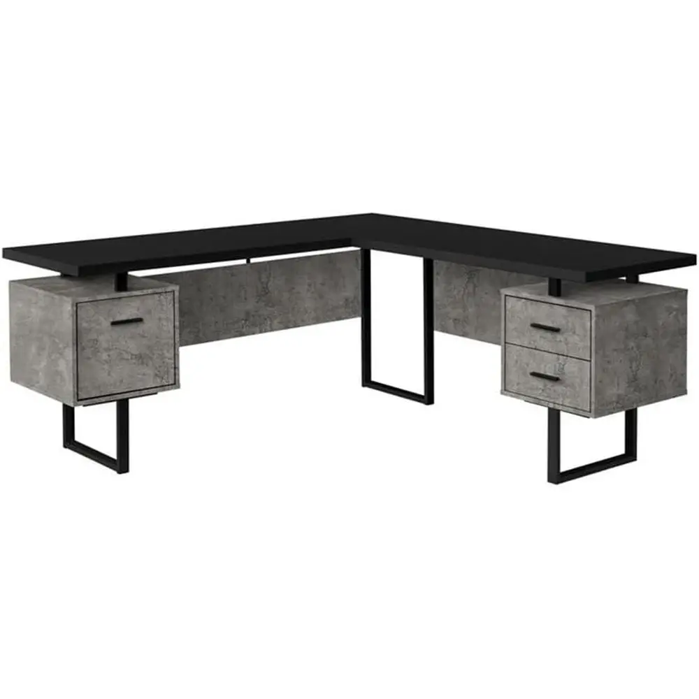 مكتب كمبيوتر على شكل حرف L مقا - مراجعة Desk Setup Grey وسعره