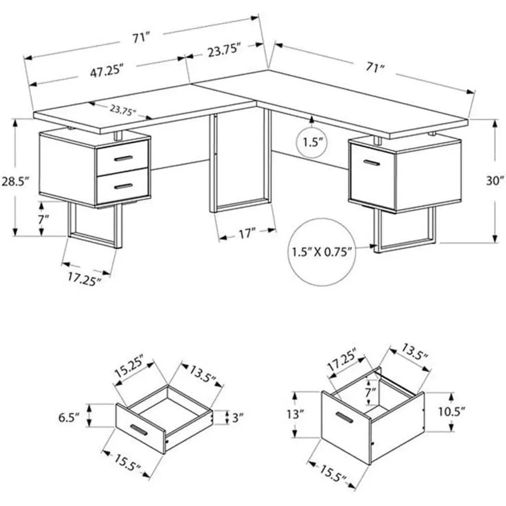 مكتب كمبيوتر على شكل حرف L مقا - مراجعة Desk Setup Grey وسعره