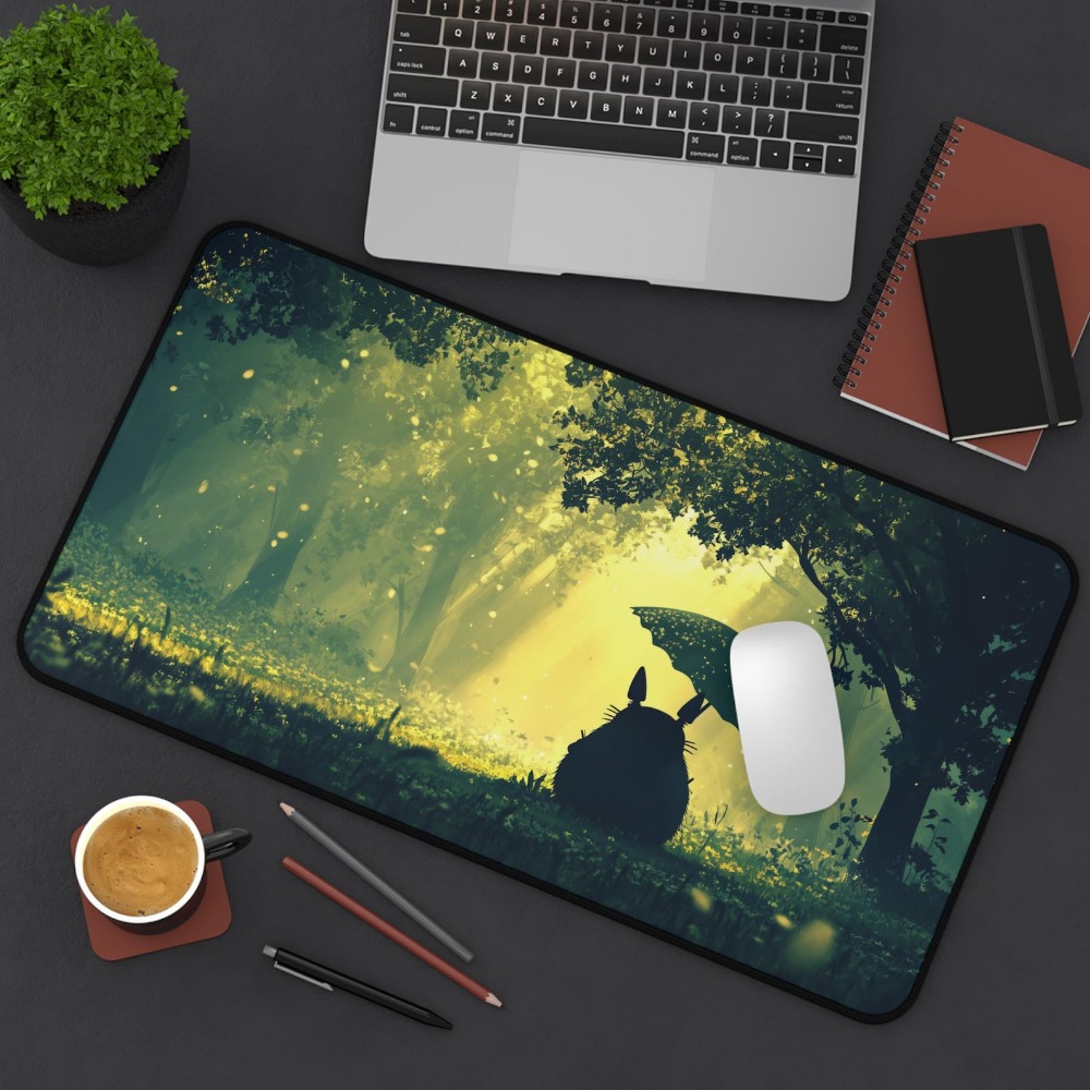سجادة مكتب كبيرة بتصميم غابة خ - مراجعة Desk Setup Aesthetic وسعره