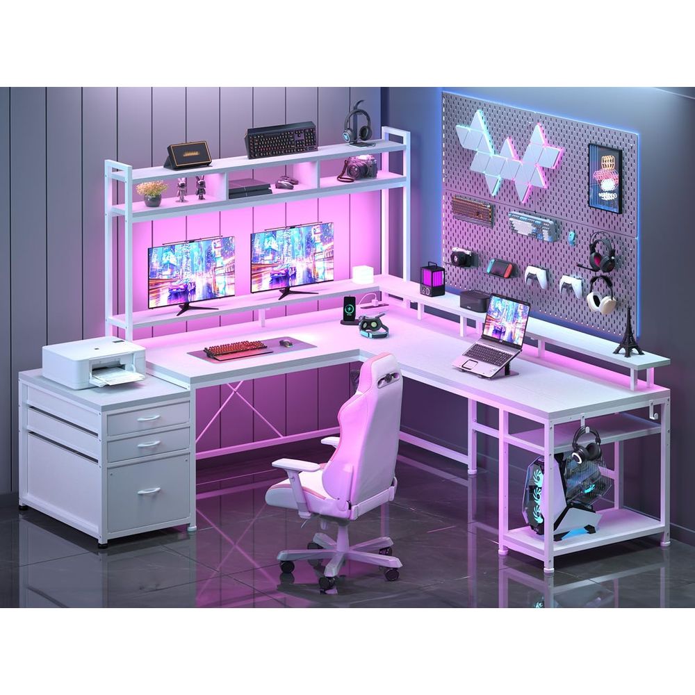 مكتب على شكل حرف L بطول 104 بو - مراجعة Desk Setup No Monitor وسعره