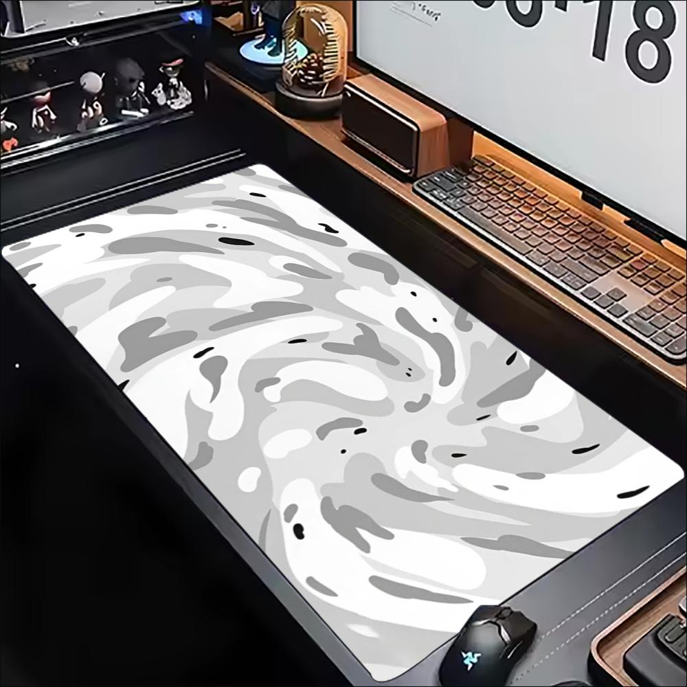 بساط مكتب رمادي أبيض بطبعة تير - مراجعة Desk Setup Grey وسعره