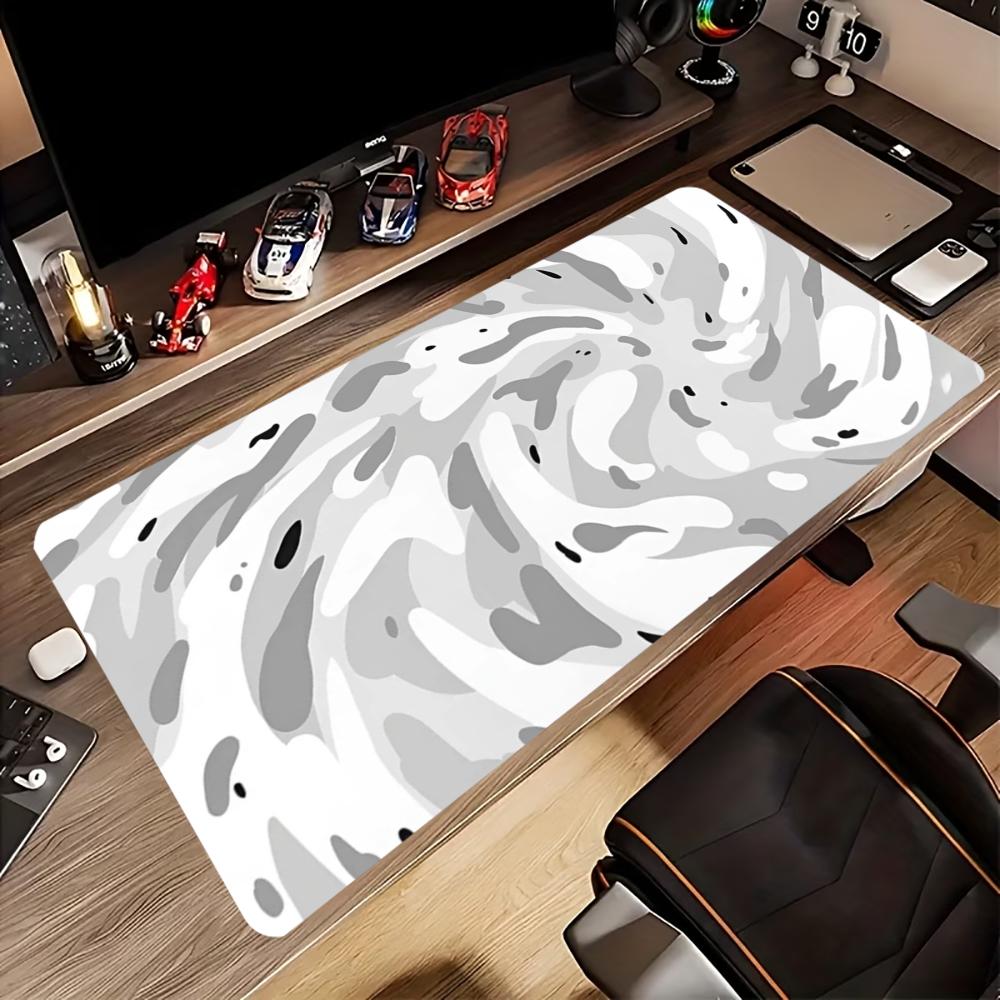 بساط مكتب رمادي أبيض بطبعة تير - مراجعة Desk Setup Grey وسعره