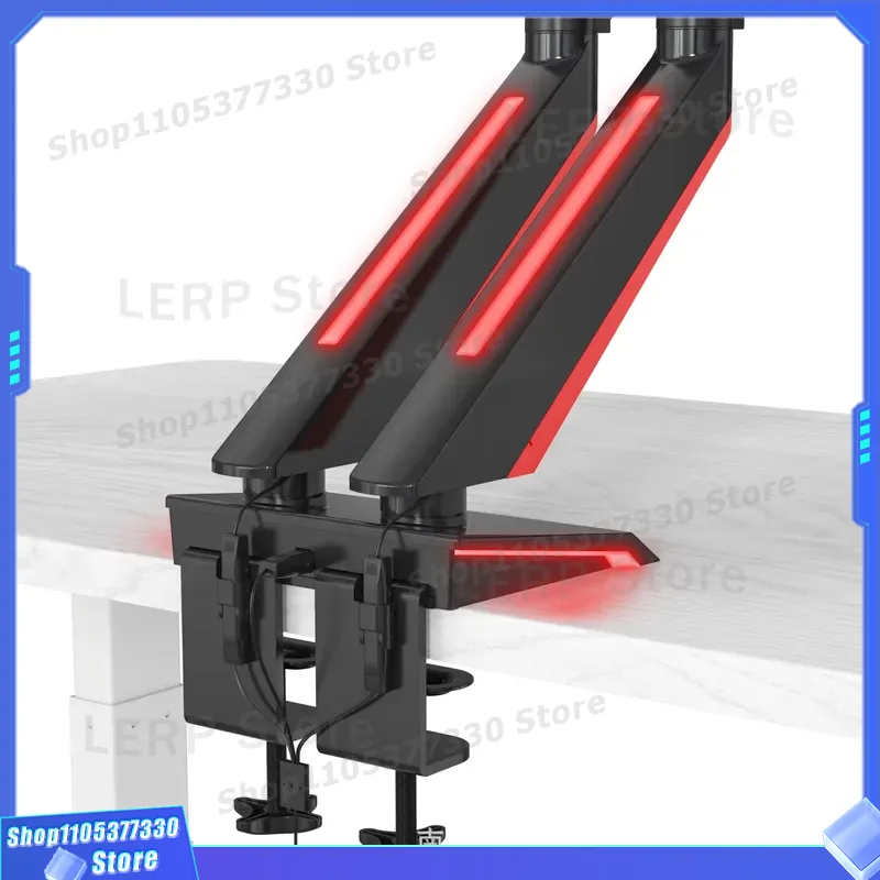 حامل شاشة مزدوج من الألومنيوم  - مراجعة Dual Monitor Desk Setup وسعره