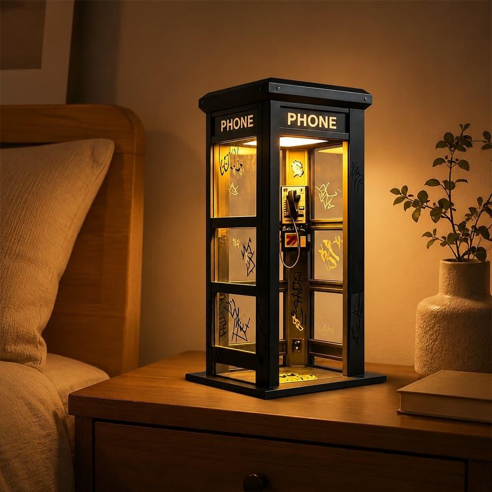مصباح طاولة على شكل كشك هاتف ل - مراجعة Desk Setup Decor وسعره