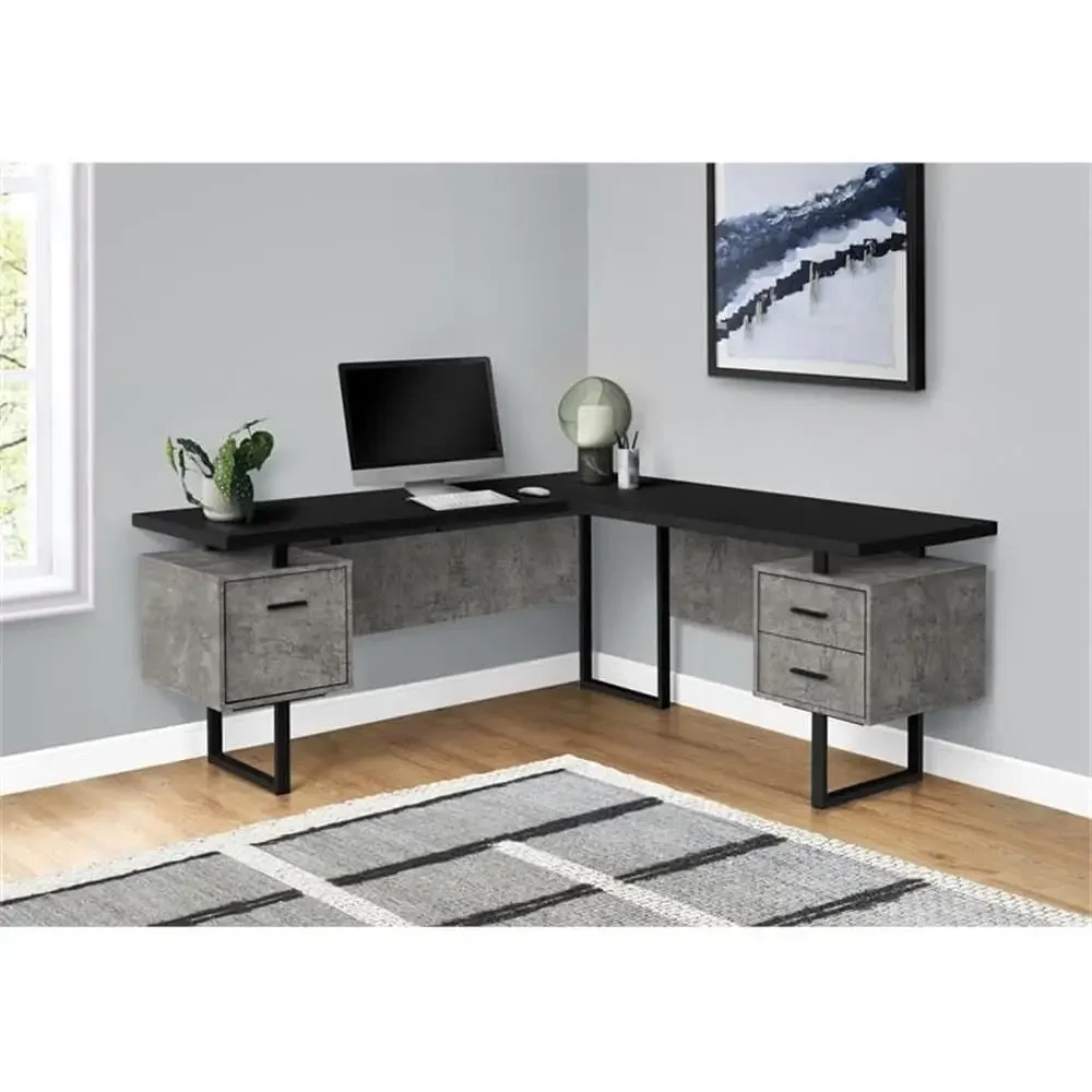 مكتب كمبيوتر على شكل حرف L بطو - مراجعة Desk Setup Grey وسعره