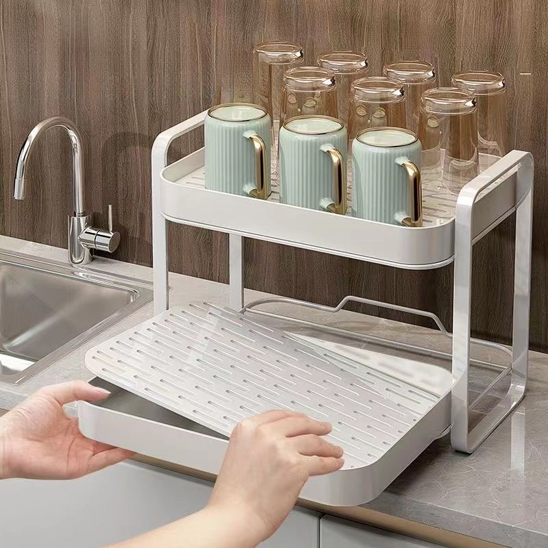 منظم أكواب من طبقتين، حامل أكو - مراجعة Desk Setup Shelf وسعره