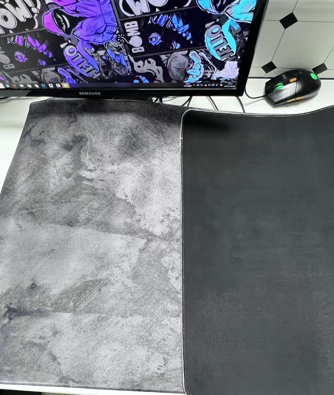 وسادات ماوس كبيرة من الرخام ال - مراجعة Desk Setup Grey وسعره