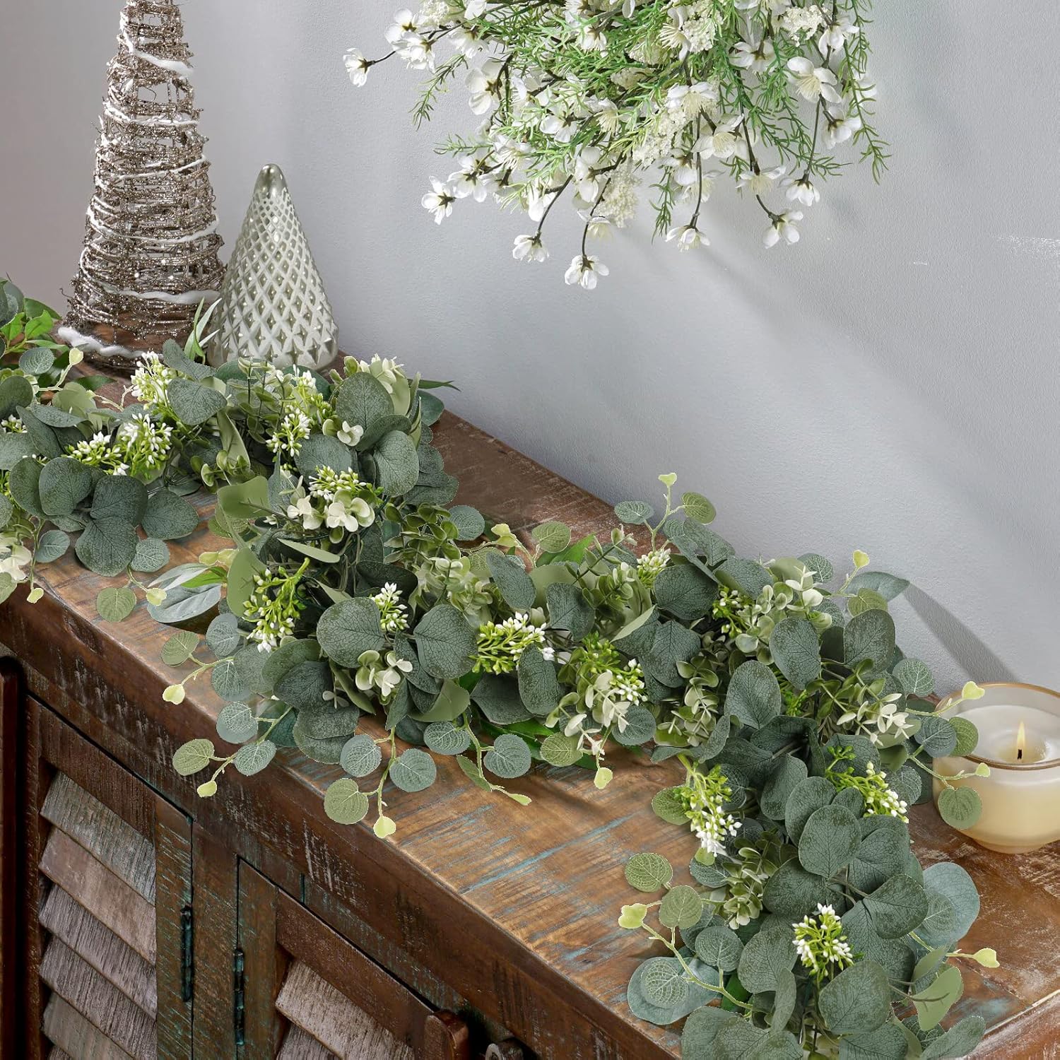 1/3 قطع نباتات اصطناعية خضراء  - مراجعة Desk Setup Plants وسعره