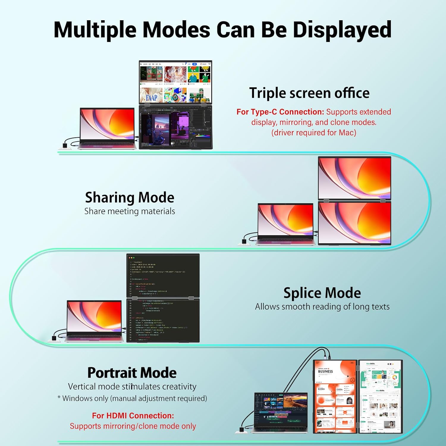 AHXJKA شاشة محمولة مزدوجة مقاس - مراجعة Dual Monitor Desk Setup وسعره