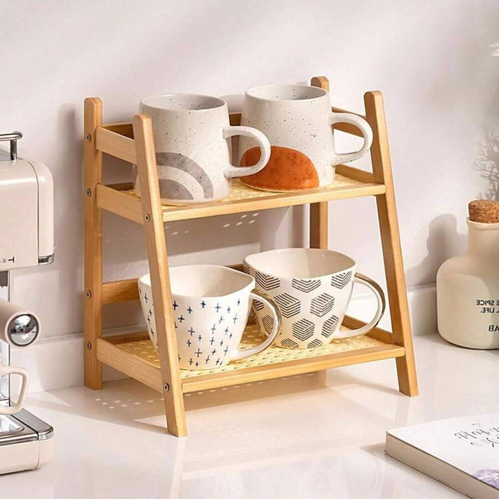 رف تخزين من الخيزران ذو طبقتين - مراجعة Desk Setup Shelf وسعره