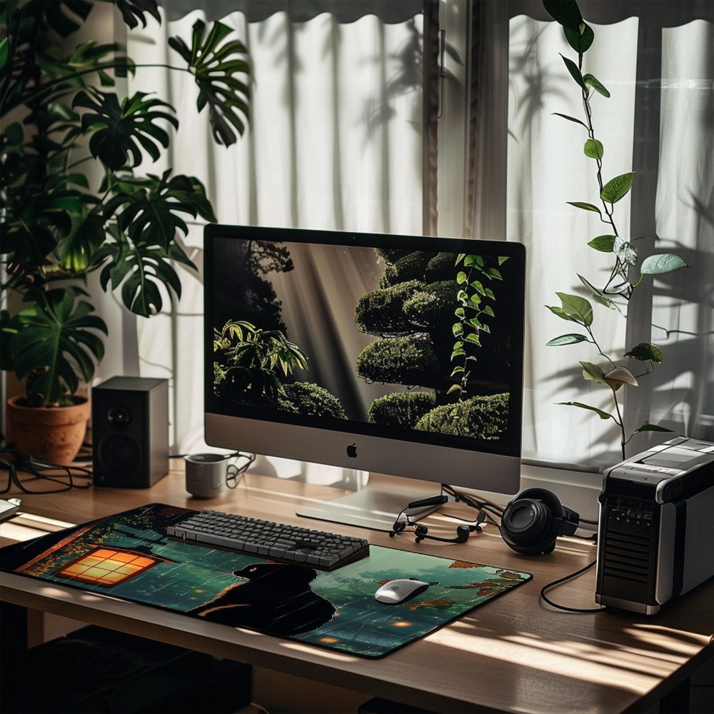 سجادة مكتب أنمي لطيفة بتصميم أ - مراجعة Desk Setup Aesthetic وسعره