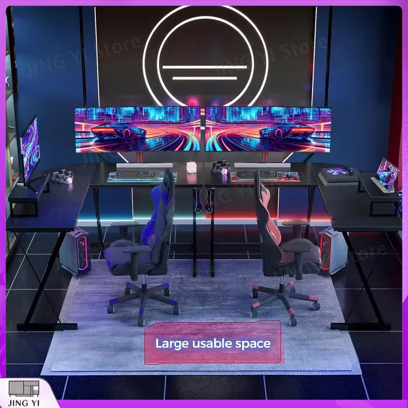 طاولة ألعاب على شكل حرف L مع ح - مراجعة Desk Setup No Monitor وسعره
