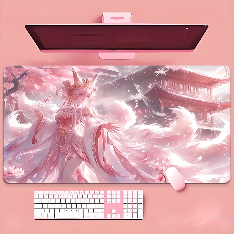 سجادة مكتب بتصميم فتاة الثعلب  - مراجعة Desk Setup Aesthetic وسعره