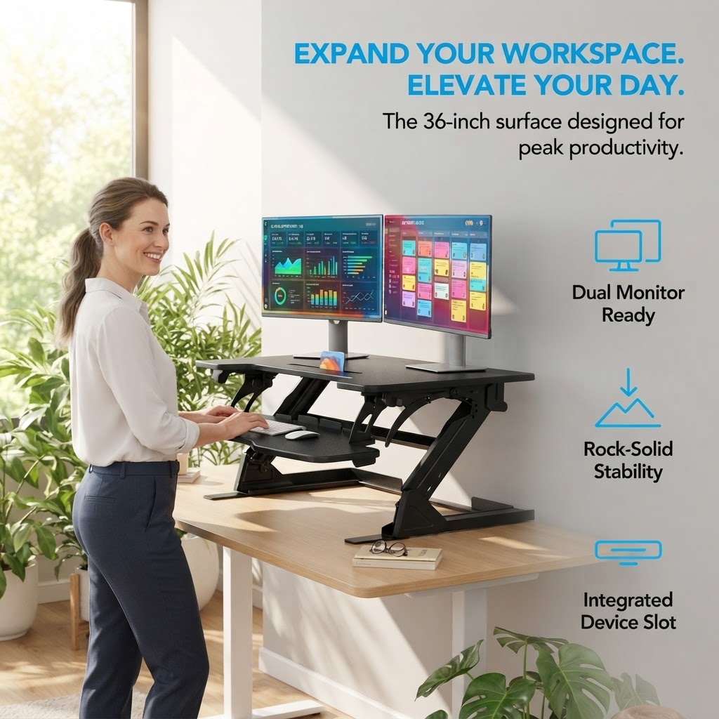 محول مكتب قائم على شكل حرف Z ب - مراجعة Dual Monitor Desk Setup وسعره