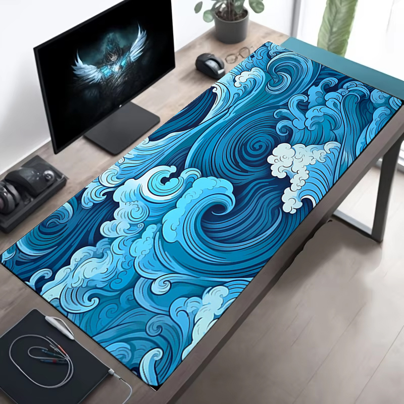 لوحة ماوس يابانية بتصميم أمواج - مراجعة Desk Setup Japan وسعره