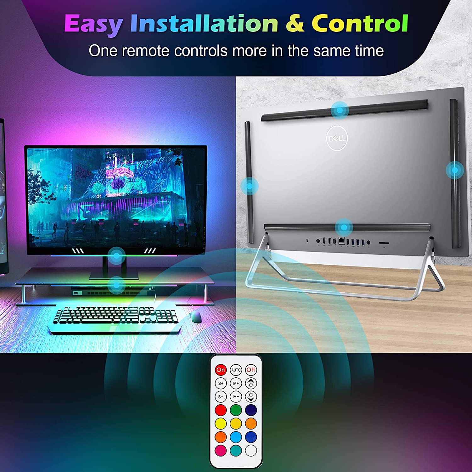 شريط إضاءة تحت الشاشة RGB Drea - مراجعة Desk Setup No Monitor وسعره